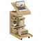 C-Shaped Rolling Table Tiltable Desktop 3 Shelves Hidden Compartment